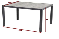 HARTMAN Tanger Esstisch, xerix/grey wood, Aluminium/Keramik, 168x105cm