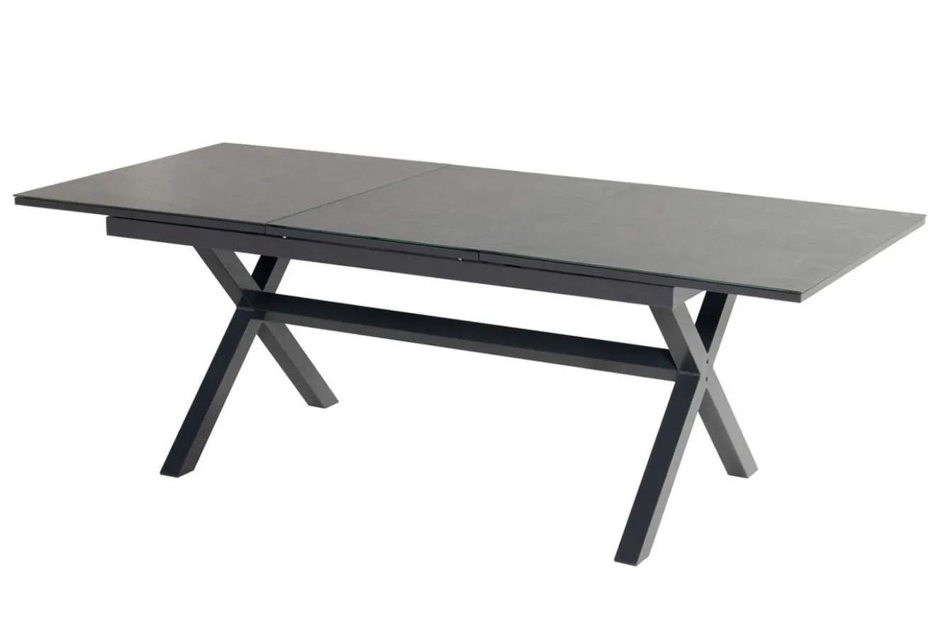 HARTMAN Xanadu / Alice Garten-Essgruppe, xerix, Alu/Textilene/Glaskeramik, 4 Stapelsessel, 160/220x100cm