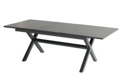 HARTMAN Xanadu / Aruba Garten-Essgruppe, xerix/natur, Alu/Teak/Glaskeramik, 8 Klappstühle, 160/220x100cm, Teak Armlehnen