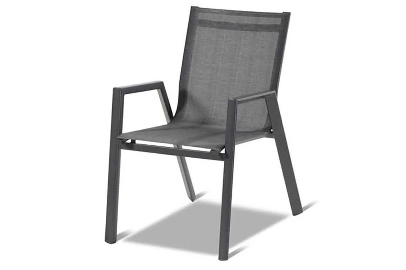HARTMAN Xanadu / Aruba Garten-Essgruppe, xerix, Alu/Textilene/Glaskeramik, 6 Stapelsessel, 160/220x100cm