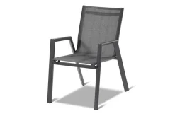 HARTMAN Xanadu / Aruba Garten-Essgruppe, xerix, Alu/Textilene/Glaskeramik, 4 Stapelsessel, 160/220x100cm