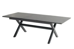 HARTMAN Xanadu / Aruba Garten-Essgruppe, xerix/natur, Alu/Teak/Glaskeramik, 2 Dining Sessel, 4 Klappstühle, 160/220x100cm, Teak Armlehnen
