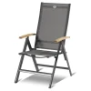 HARTMAN Xanadu / Aruba Garten-Essgruppe, xerix/natur, Alu/Teak/Glaskeramik, 4 Dining Sessel, 2 Klappstühle, 160/220x100cm, Teak Armlehnen