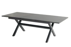 HARTMAN Xanadu / Aruba Garten-Essgruppe, xerix/natur, Alu/Teak/Glaskeramik, 4 Dining Sessel, 2 Klappstühle, 160/220x100cm, Teak Armlehnen