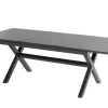 HARTMAN Xanadu / Aruba Garten-Essgruppe, xerix/natur, Alu/Teak/Glaskeramik, 6 Klappstühle, 160/220x100cm, Teak Armlehnen