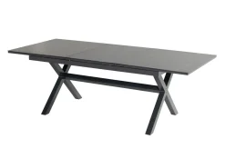 HARTMAN Xanadu / Aruba Garten-Essgruppe, xerix/natur, Alu/Teak/Glaskeramik, 6 Klappstühle, 160/220x100cm, Teak Armlehnen