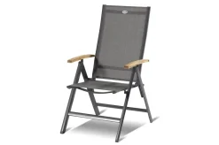 HARTMAN Xanadu / Aruba Garten-Essgruppe, xerix/natur, Alu/Teak/Glaskeramik, 6 Klappstühle, 160/220x100cm, Teak Armlehnen