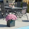 HARTMAN Xanadu Ausziehtisch, xerix, Alu/Glaskeramik, 160/220x100cm, X-Gestell