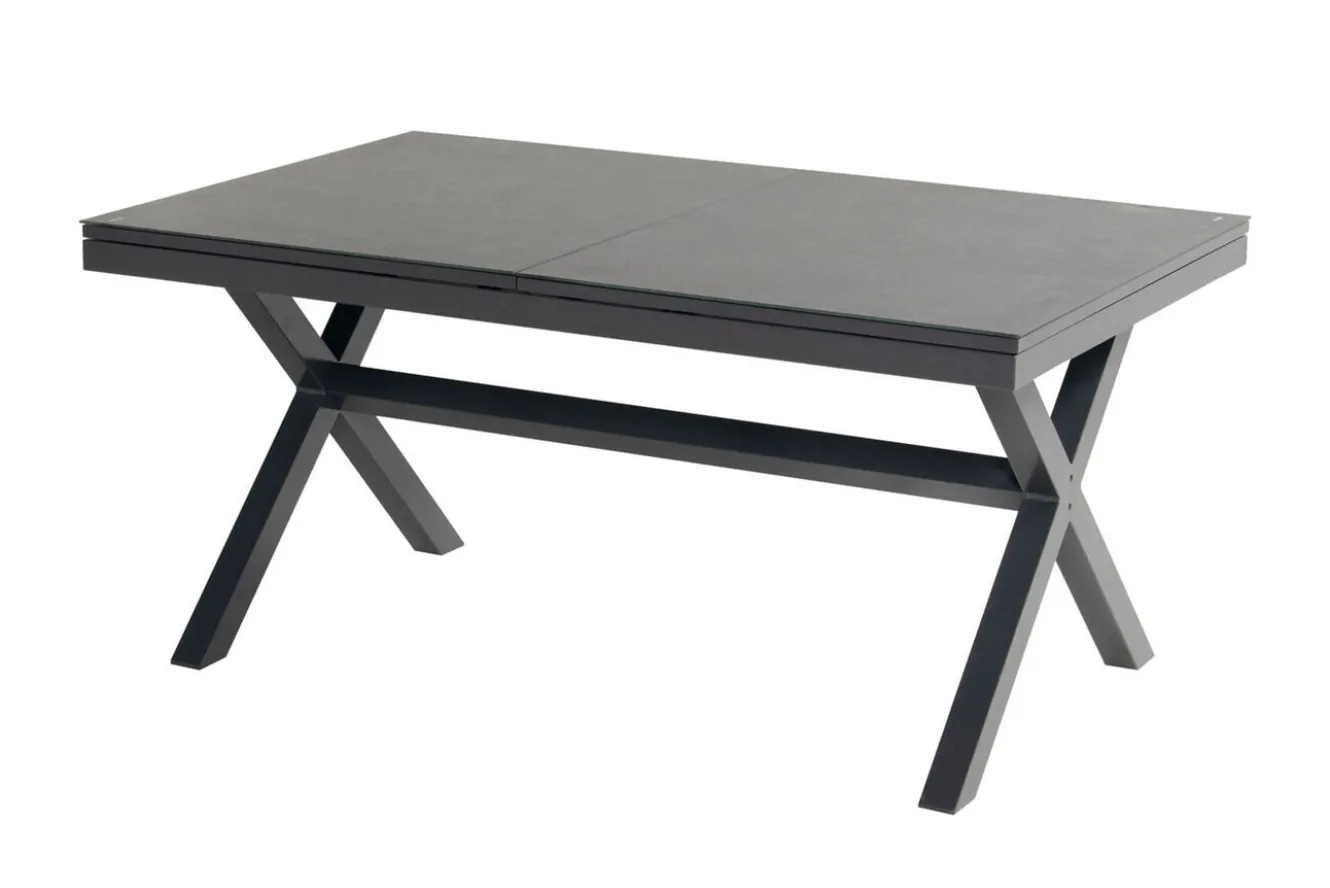 HARTMAN Xanadu Ausziehtisch, xerix, Alu/Glaskeramik, 160/220x100cm, X-Gestell