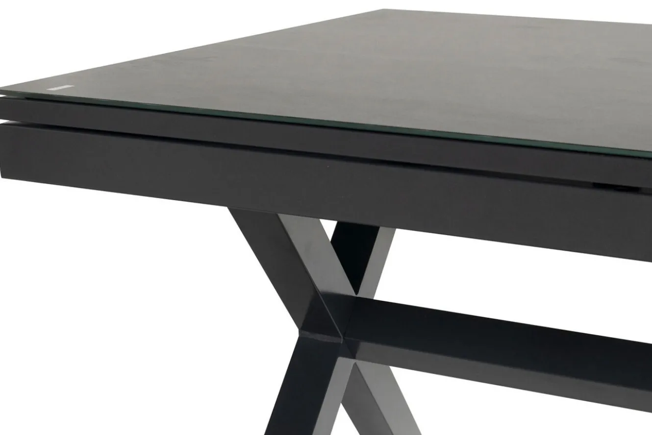 HARTMAN Xanadu Ausziehtisch, xerix, Alu/Glaskeramik, 160/220x100cm, X-Gestell
