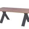 HARTMAN Xanadu Esstisch, xerix, Alu / Teakholz, 220 x 100 cm, X-Gestell