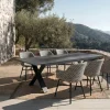 HARTMAN Xanadu Garten-Essgruppe, schwarz/weiß/grau, Aluminium/Kunststoff/Glaskeramik, 220/280 x 100 cm Tisch, ausziehbar, robust, korrosionsbeständig, UV-beständig, mit Fußkappen, pulverbeschichtet