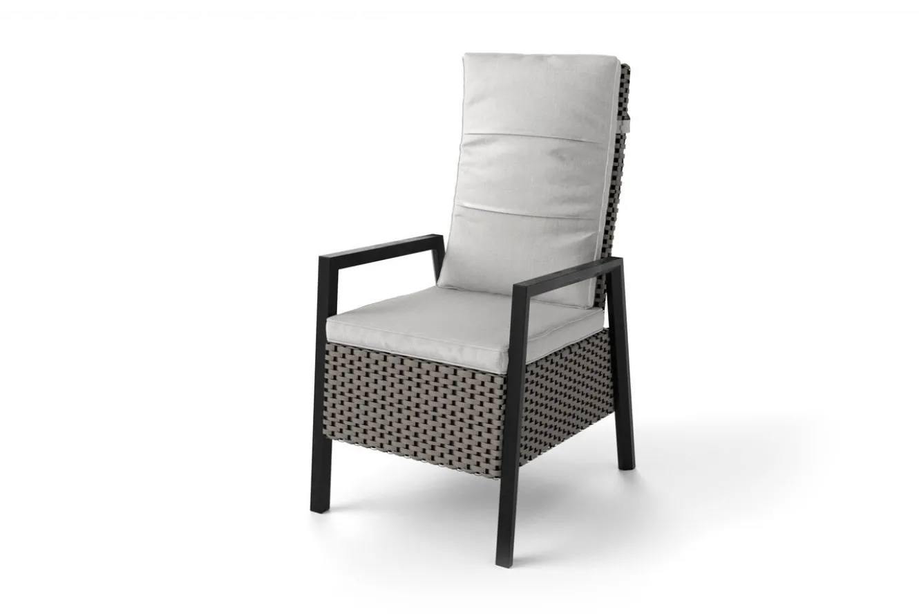 HARTMAN Xanadu Garten-Essgruppe, anthrazit/grau, Alu/Polyrattan, Tischplatte ausziehbar 220/280 x 100 cm, pulverbeschichtet, inkl. 6 Sessel