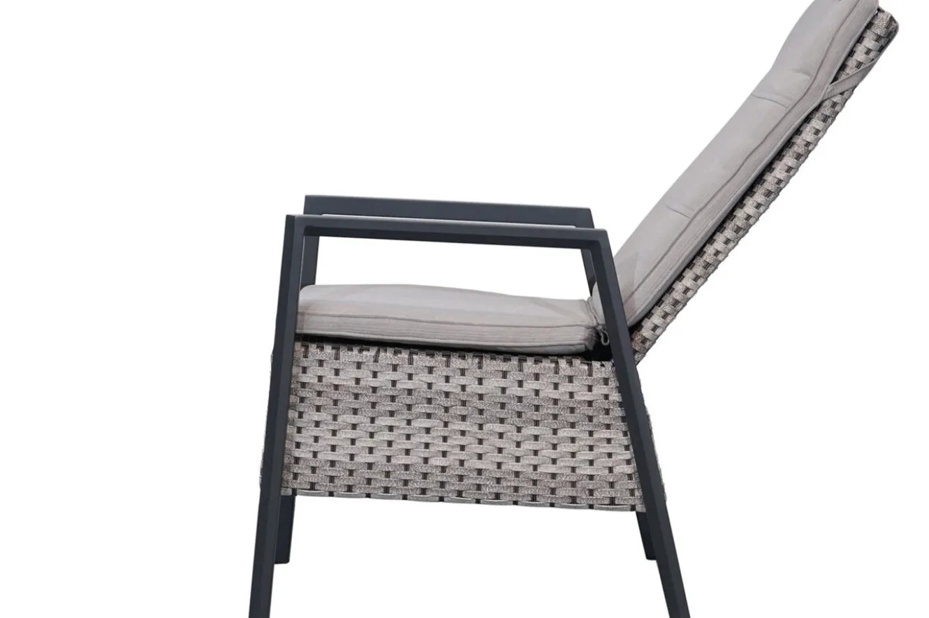 HARTMAN Xanadu Garten-Essgruppe, anthrazit/grau, Alu/Polyrattan, Tischplatte ausziehbar 220/280 x 100 cm, pulverbeschichtet, inkl. 6 Sessel