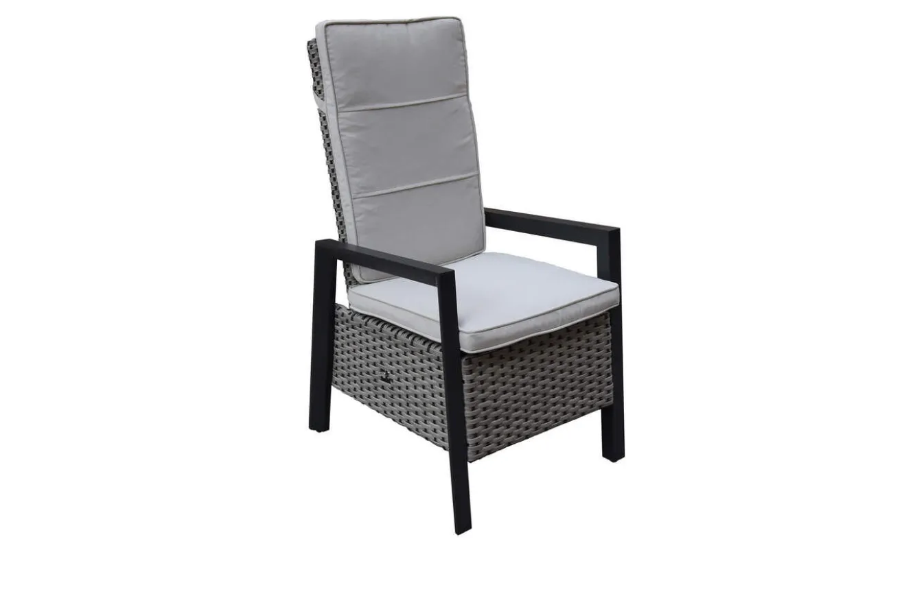 HARTMAN Xanadu Garten-Essgruppe, anthrazit/grau, Alu/Polyrattan, Tischplatte ausziehbar 220/280 x 100 cm, pulverbeschichtet, inkl. 6 Sessel