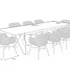 HARTMAN Xanadu Garten-Essgruppe, schwarz/grau/weiß, Aluminium/Glas-Keramik/Kunststoff, Ausziehtisch 220/280 x 100 cm, inkl. 8 Sessel