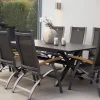 HARTMAN Xanadu / Primo Garten-Essgruppe, xerix, Alu/Textilene/Glaskeramik, 8 Klappstühle, 160/220x100cm, Ausziehfunktion