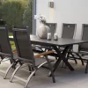 HARTMAN Xanadu / Primo Garten-Essgruppe, xerix, Alu/Textilene/Glaskeramik, 6 Klappstühle, 160/220x100cm, Ausziehfunktion