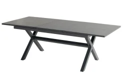 HARTMAN Xanadu / Primo Garten-Essgruppe, xerix, Alu/Textilene/Glaskeramik, 4 Klappstühle, 160/220x100cm, Ausziehfunktion