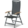 HARTMAN Xanadu / Raffaelo Garten-Essgruppe, xerix/anthrazit, Alu/Teakholz, 6 Klappstühle, Tisch 220 x 100 cm
