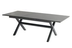HARTMAN Xanadu / Raffaelo Garten-Essgruppe, xerix/natur, Alu/Teak/Glaskeramik, 4 Klappstühle, 160/220x100cm, Teak Armlehnen