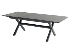 HARTMAN Xanadu / Raffaelo Garten-Essgruppe, xerix/natur, Alu/Teak/Glaskeramik, 6 Dining Sessel, 2 Klappstühle, 160/220x100cm, Teak Armlehnen