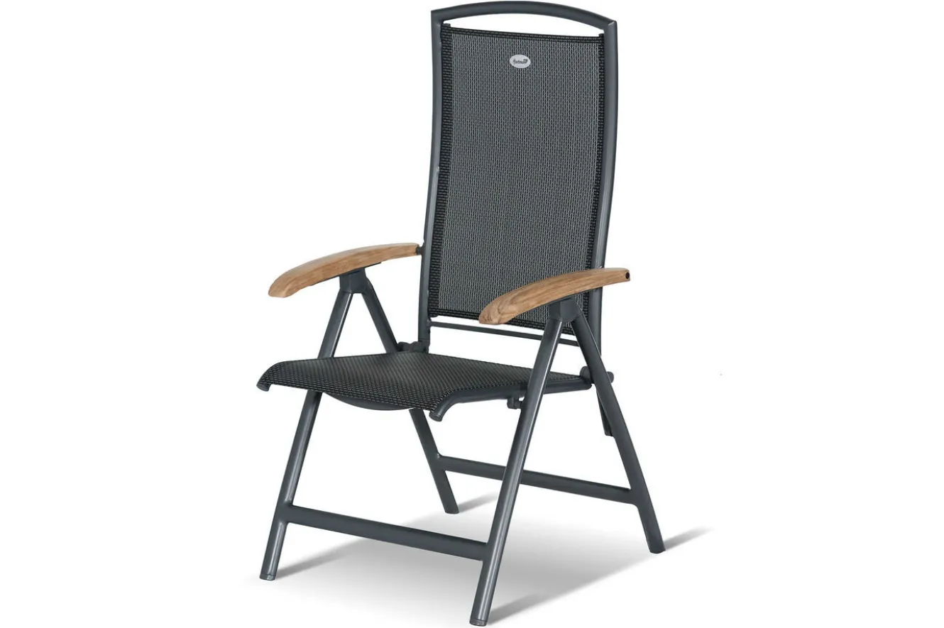 HARTMAN Xanadu / Raffaelo Garten-Essgruppe, xerix/anthrazit, Alu/Teakholz, 8 Klappstühle, 220x100cm