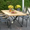 HARTMAN Xanadu / Raffaelo Garten-Essgruppe, xerix/anthrazit, Alu/Teakholz, 6 Stapelsessel, 220x100cm