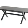 HARTMAN Xanadu / Raffaelo Garten-Essgruppe, xerix/natur, Alu/Teak/Glaskeramik, 4 Dining Sessel, 160/220x100cm, Teak Armlehnen