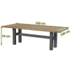HARTMAN Yasmani Esstisch, xerix/teak natural, Alu/Teak, 240x100cm