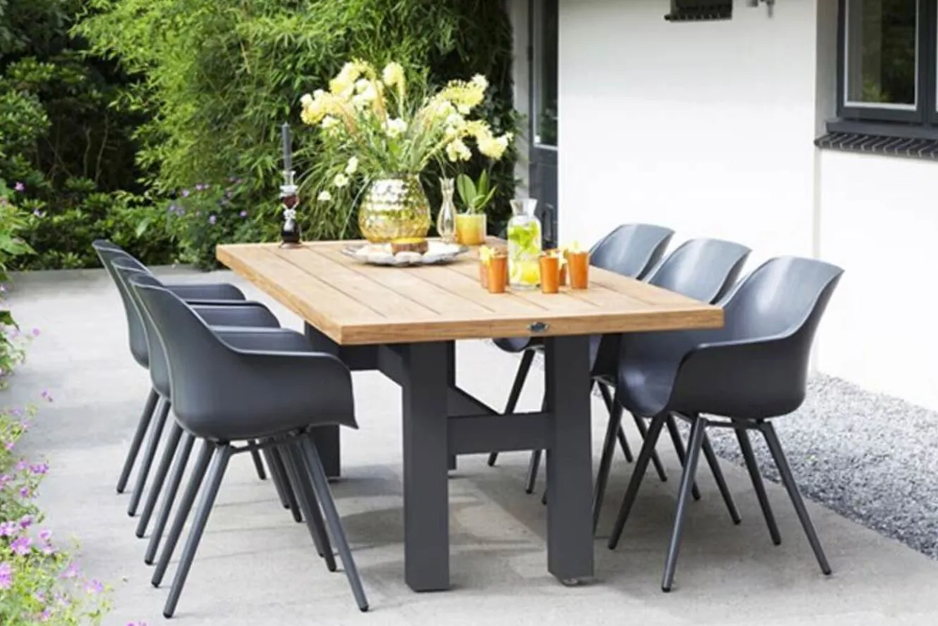 HARTMAN Yasmani Esstisch, xerix/teak natural, Alu/Teak, 240x100cm