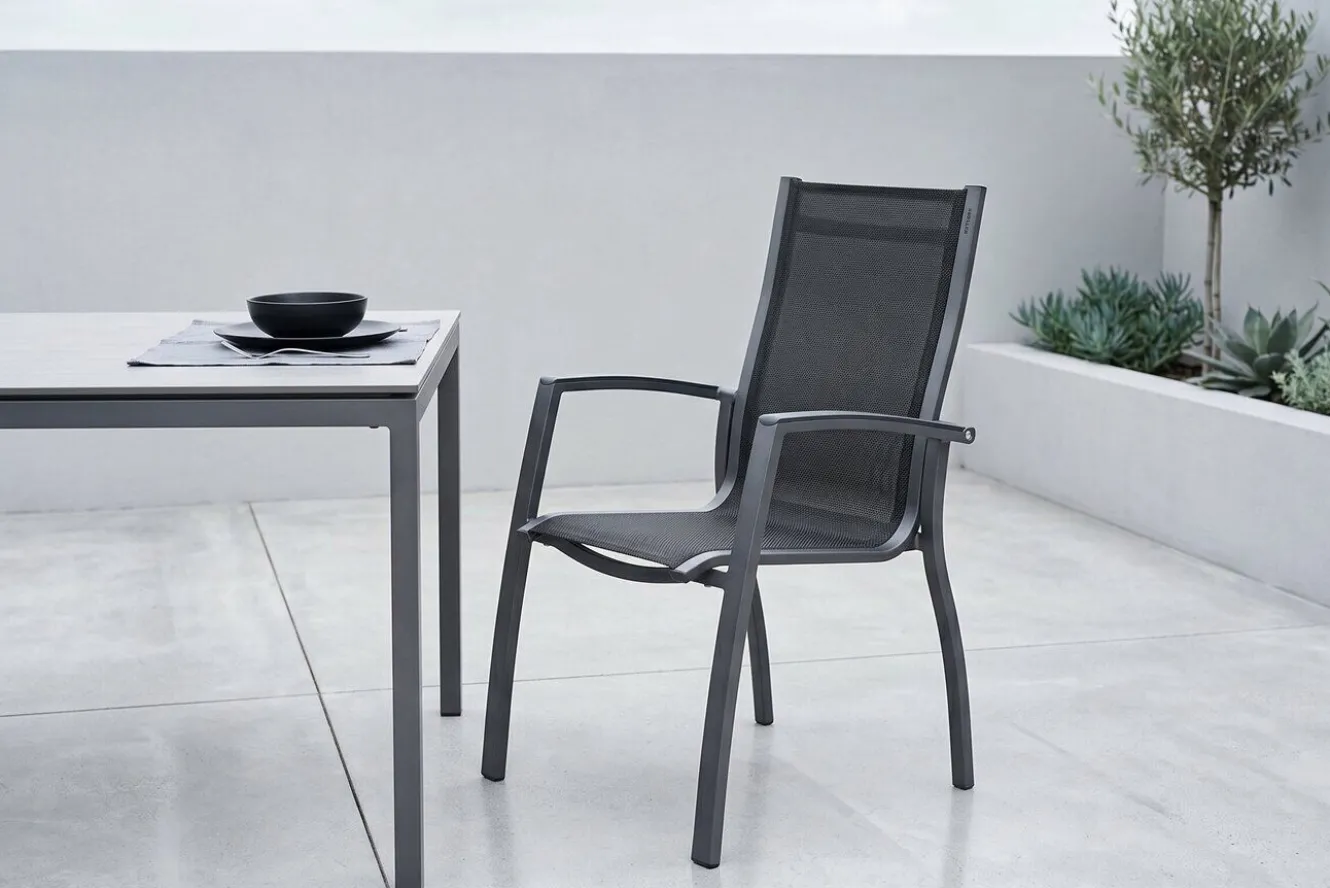 Kettler Altura 4er-Set Stapelsessel, anthrazit/anthrazit, 0302102-7100
