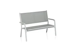 KETTLER BASIC PLUS Bank,weiß matt/hellgrau, Alu/Outdoorgewebe, pflegeleicht, langlebiges Material, 0301211-5200