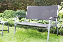 KETTLER BasicPlus 2er-Bank, silber/anthrazit, Alu/Textilene, 140x65cm, 0301211-0000