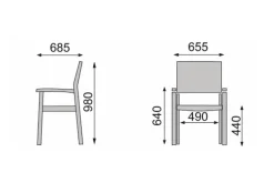 Kettler BasicPlus 4er-Set Stapelsessel, silber/anthrazit, 0301205-0000