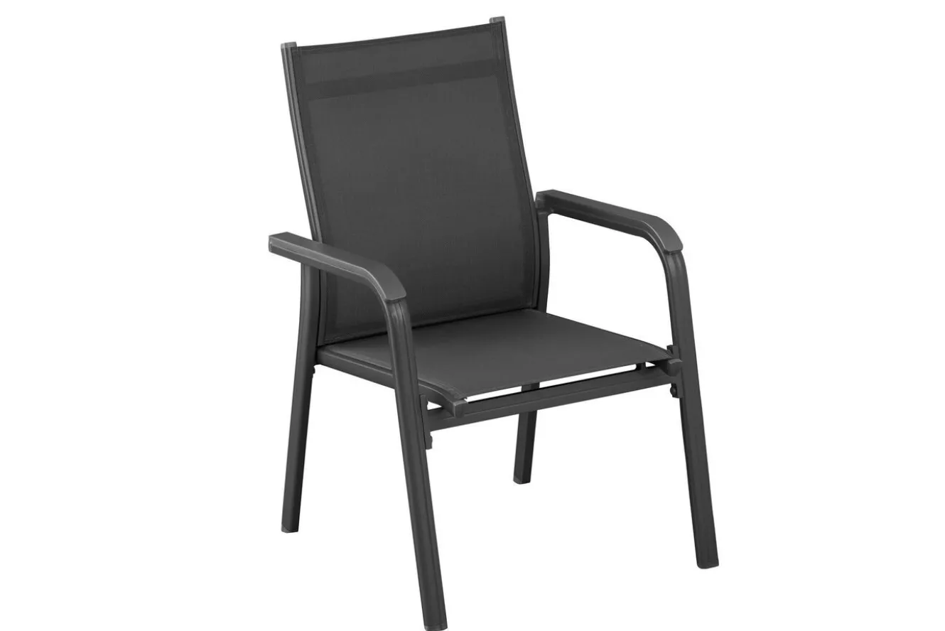 Kettler BasicPlus 6er-Set Stapelsessel, anthrazit/anthrazit, 0301205-7000