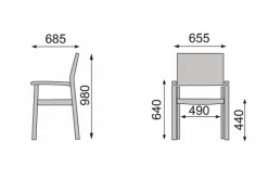 Kettler BasicPlus 4er-Set Stapelsessel, anthrazit/anthrazit, 0301205-7000
