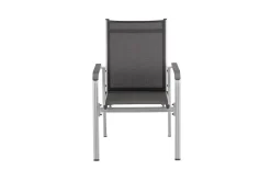 KETTLER BasicPlus Garten-Essgruppe, silber, Alu/Textilene, Tisch 180/240x100cm, 4 Stapel-, 2 Klappstühle