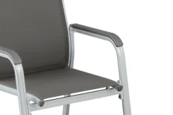 KETTLER BasicPlus Garten-Essgruppe, silber, Alu/Textilene, Tisch 180/240x100cm, 4 Stapel-, 2 Klappstühle