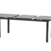 KETTLER Basic Plus Garten-Essgruppe, anthrazit/anthrazit, Alu/Textilene, 180/240x90cm, 4 Stapel-, 2 Klappstühle