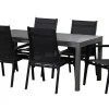 KETTLER Basic Plus Garten-Essgruppe, anthrazit/anthrazit, Alu/Textilene, 180/240x90cm, 6 Stapelsessel