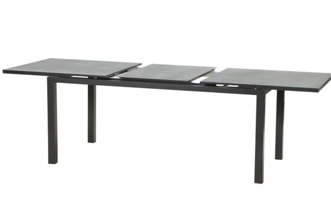 KETTLER Basic Plus Garten-Essgruppe, anthrazit/anthrazit, Alu/Textilene, 180/240x90cm, 6 Stapelsessel