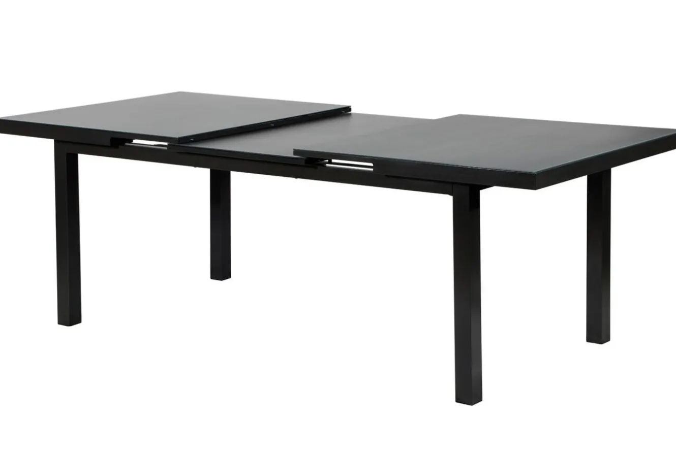 KETTLER BasicPlus Garten-Essgruppe, anthrazit, Alu/Textilene, Tisch 180/240x100cm, 6 Stapelsessel