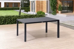 KETTLER BasicPlus Garten-Essgruppe, anthrazit, Alu/Spraystone/Textil, 160 x 95 cm, 4 Klappstühle