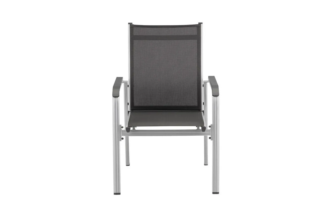 KETTLER BasicPlus Garten-Essgruppe, silber/anthrazit, Alu/Spraystone/Textil, 160x95 cm, 4 Stapelsessel