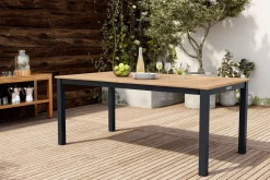 KETTLER BasicPlus Garten-Essgruppe mit 6 Sesseln & Tisch, anthrazit matt, Alu/Textilene, ausziehbar & klappbar