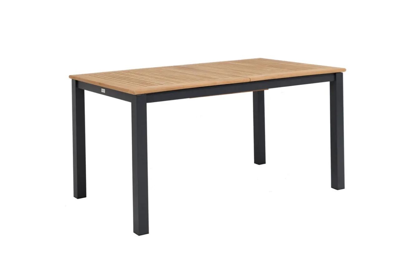 KETTLER BasicPlus Garten-Essgruppe mit 6 Sesseln & Tisch, anthrazit matt, Alu/Textilene, ausziehbar & klappbar