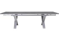 KETTLER BasicPlus Garten-Essgruppe, silber / anthrazit, Alu / Spraystone / Textil, Tisch 180/280x100cm, 10 Klappstühle