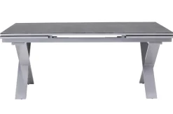 KETTLER BasicPlus Garten-Essgruppe, silber / anthrazit, Alu / Spraystone / Textil, Tisch 180/280x100cm, 10 Klappstühle