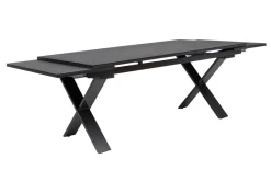 KETTLER BasicPlus Garten-Essgruppe, anthrazit, Alu / Spraystone / Textil, Tisch 180/280x100cm, 10 Klappstühle